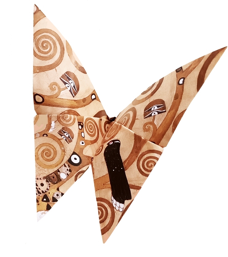 Art-Origami, Schmetterl, Klimt, 20 Blatt 15x15 cm