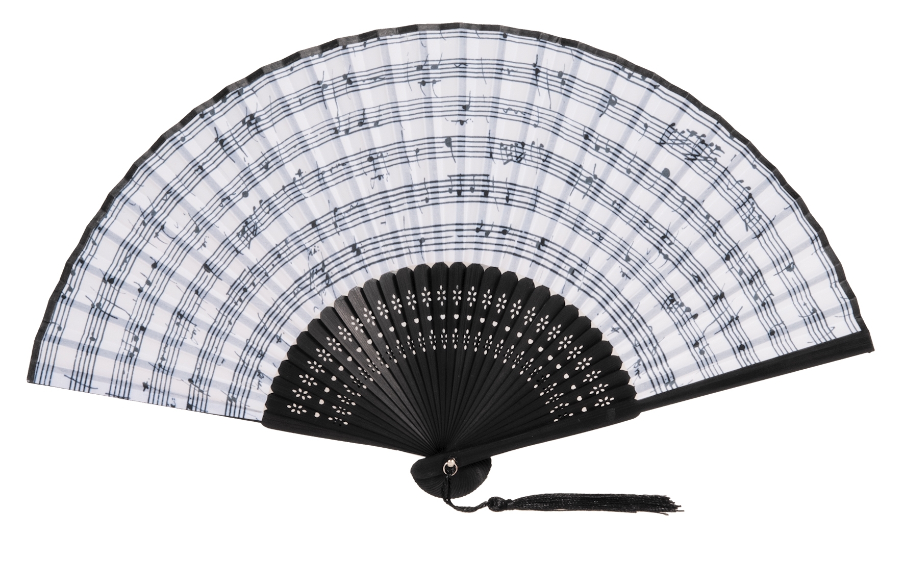 Fan, Notes, with bag, bamboo