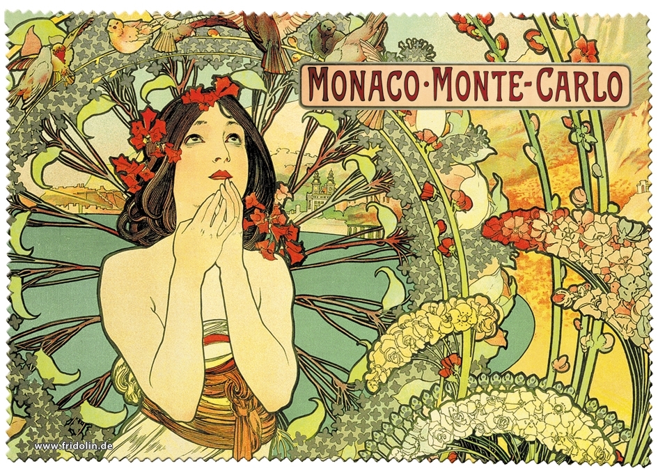 Eyeglass cleaning cloth, Art Nouveau, Monte Carlo
