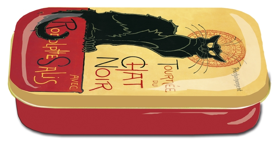 art box, metal, Chat Noir, Art Nouveau