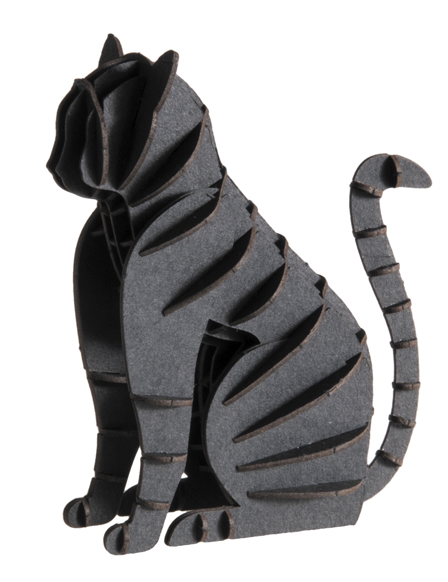 3D model, cat, black