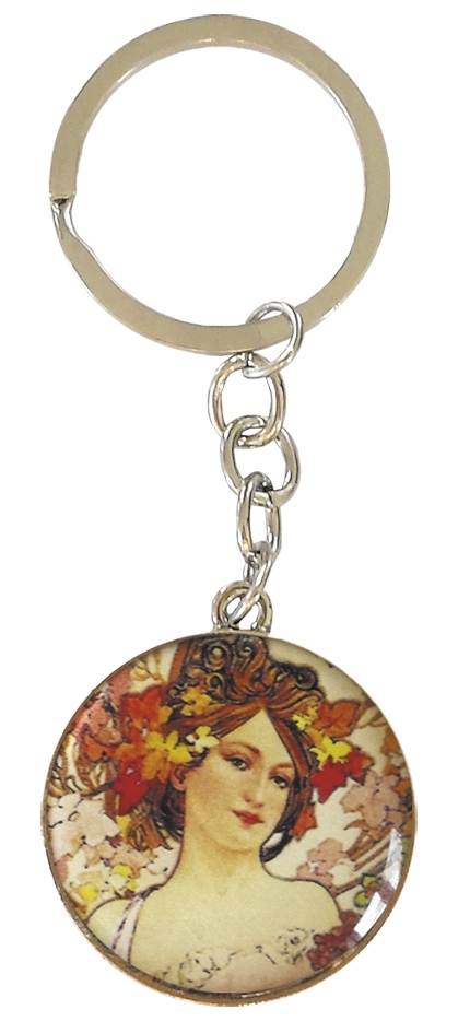art keyring, one-sided, Art Nouveau, Louise