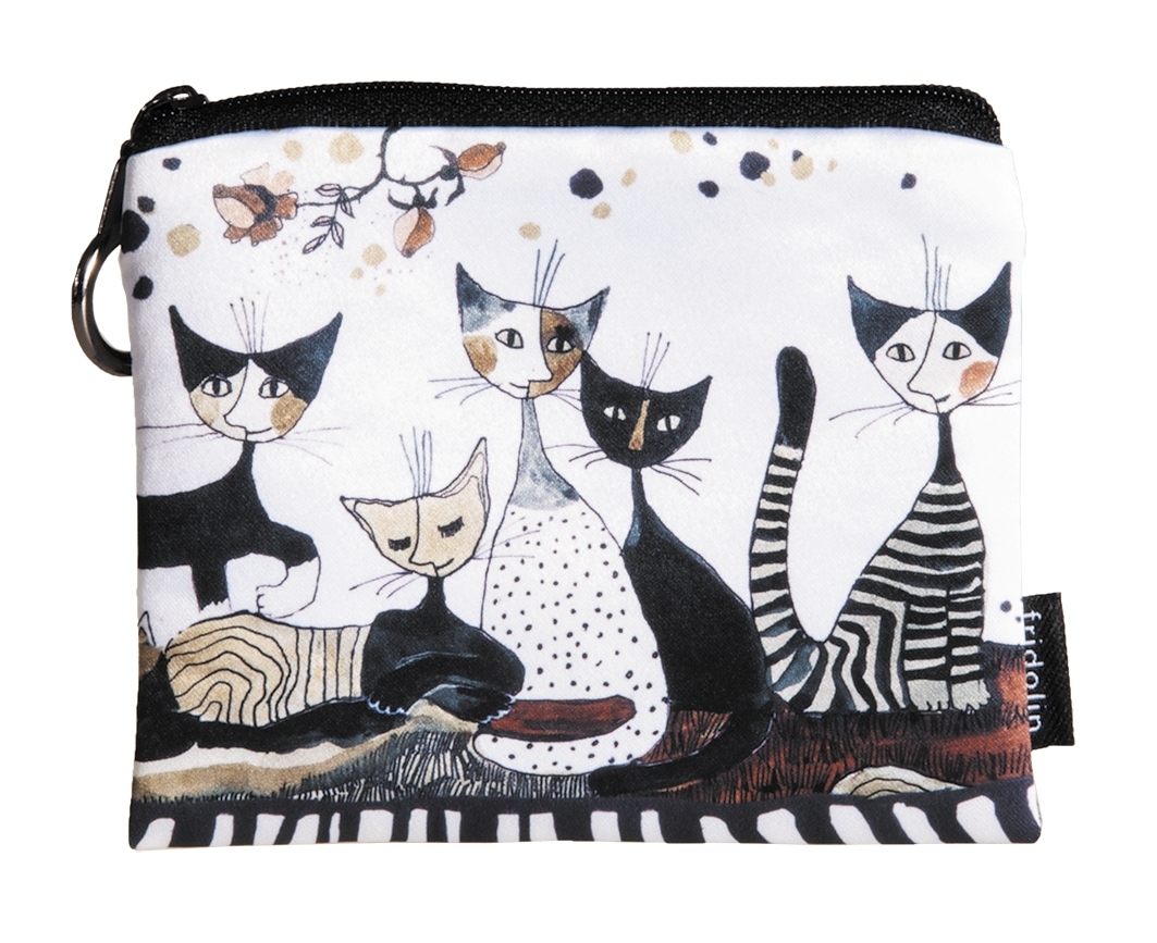 mini purse with zip, R. Wachtmeister, Cats Sepia