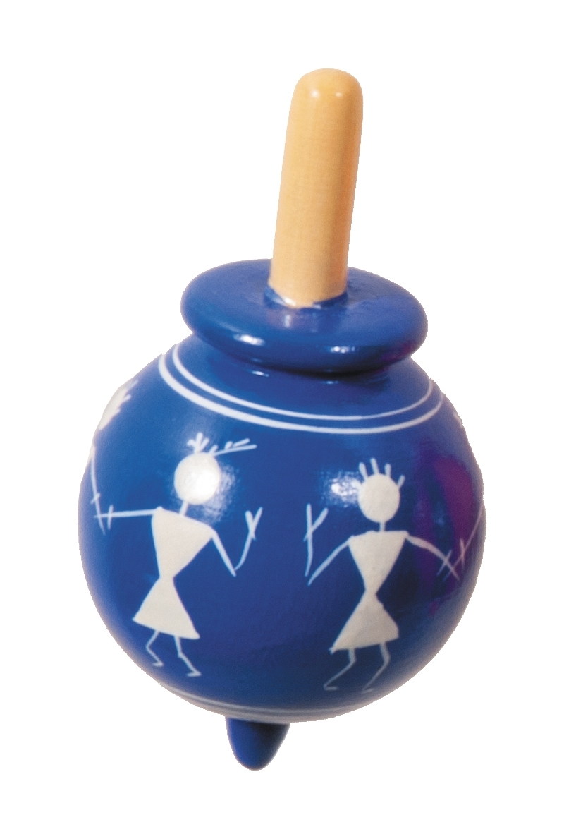 Wooden spinning top, Ethno, dancing people