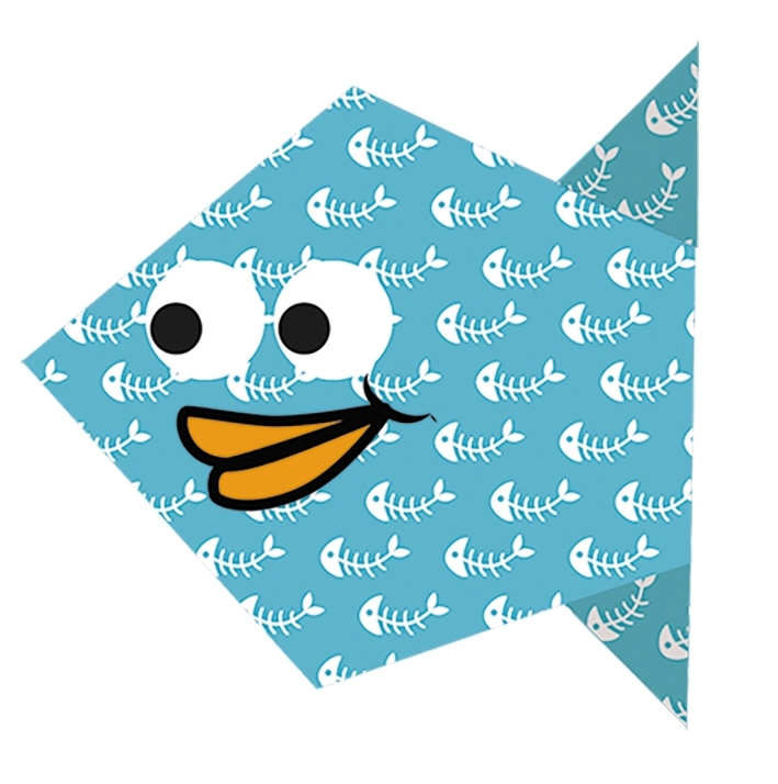 Kids-Origami, Fish 20 sheets 15x15 cm