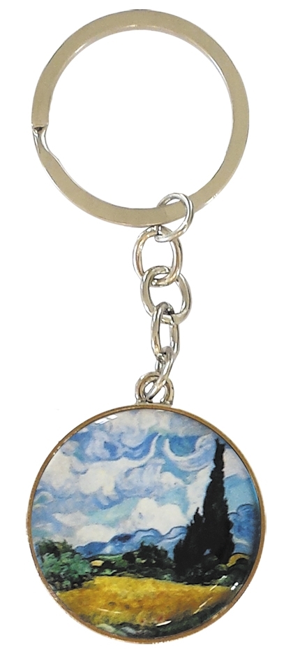 art keyring, one-sided, Van Gogh, Cypress