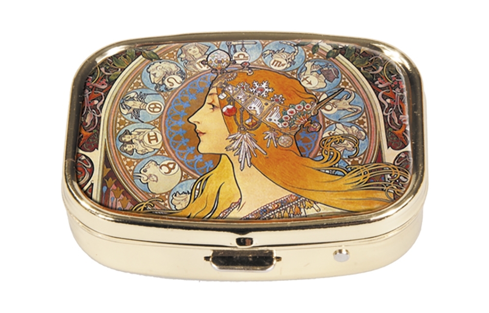 Pillbox, Art Nouveau, Zodiac