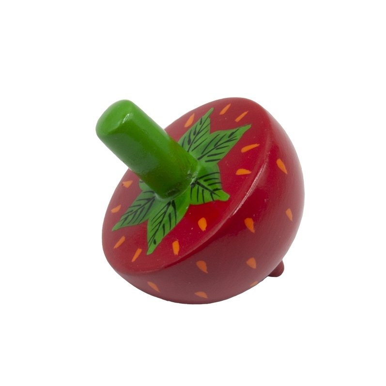 Wooden spinning top, Fruits, Strawberry