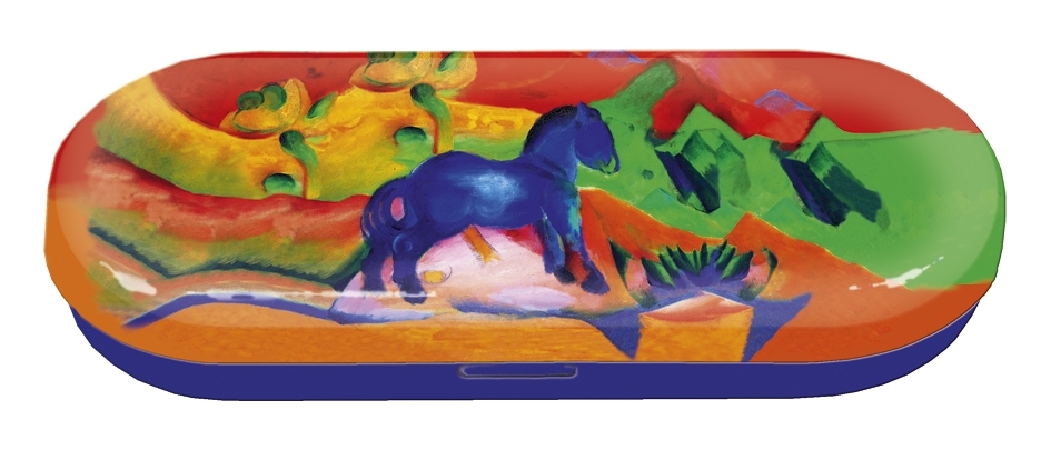 Spectacle case, Marc, Blue Horse, metal