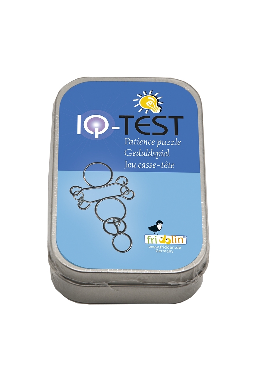 IQ-Test in a tin, Pin and Rings, metal