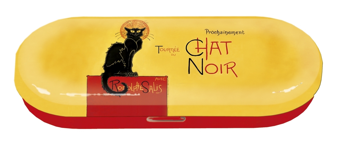 Spectacle case, Art Nouveau, Chat Noir, metal