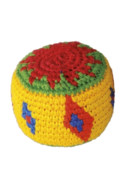 coloured crocheted ball
