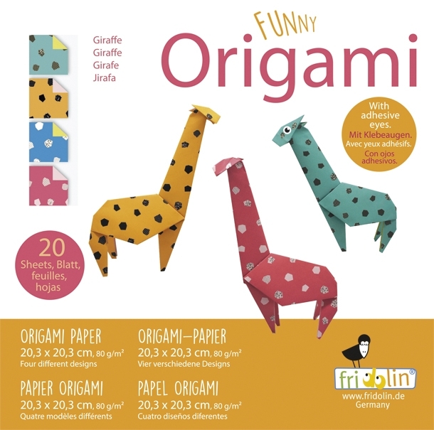 Funny Origami, Giraffes, 20 sheets 20x20 cm