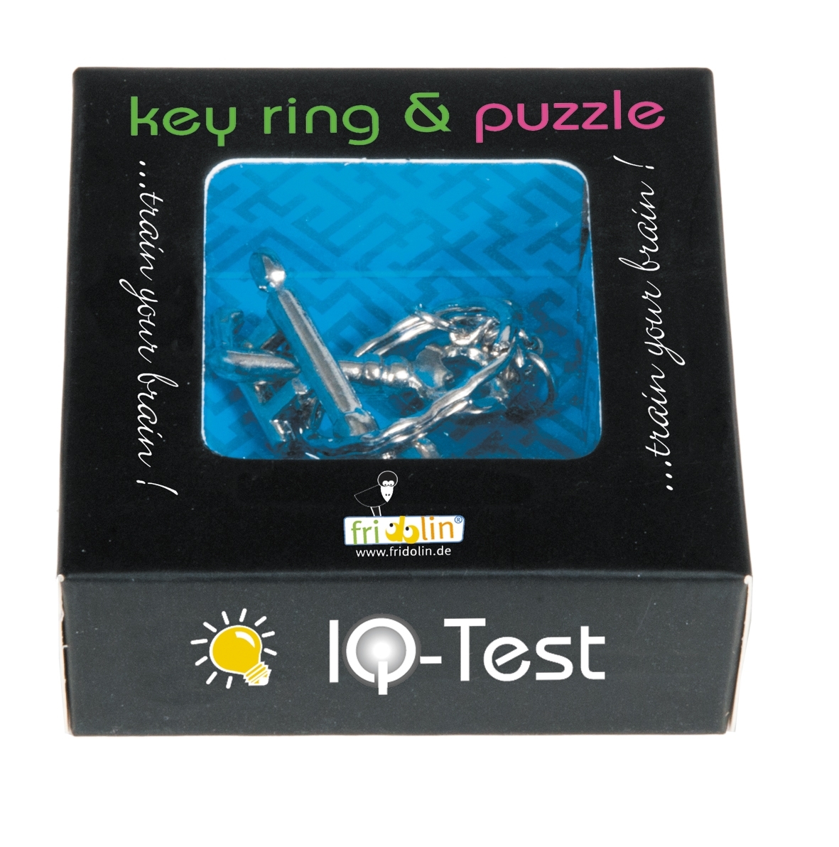 IQ-Test, key ring, Two Keys, metal