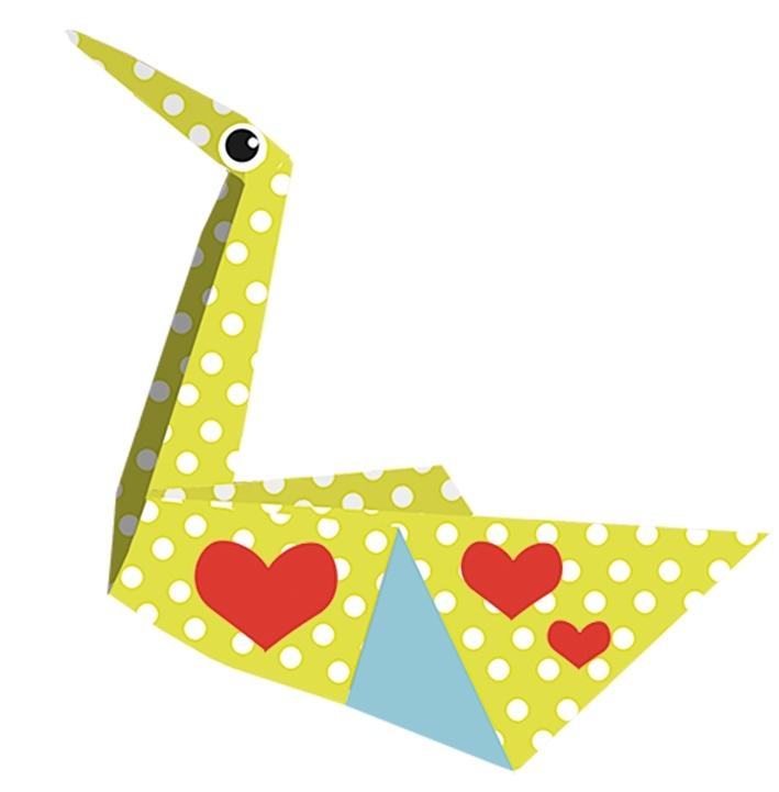 Kids-Origami, Swan 20 sheets 15x15 cm