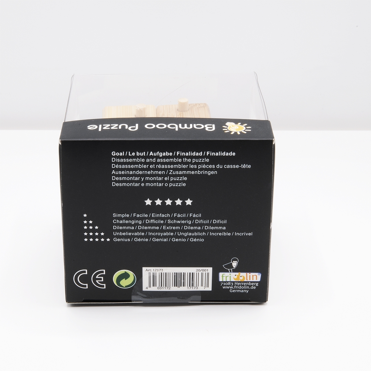 IQ-Test, bamboo puzzle, Cube with Sticks