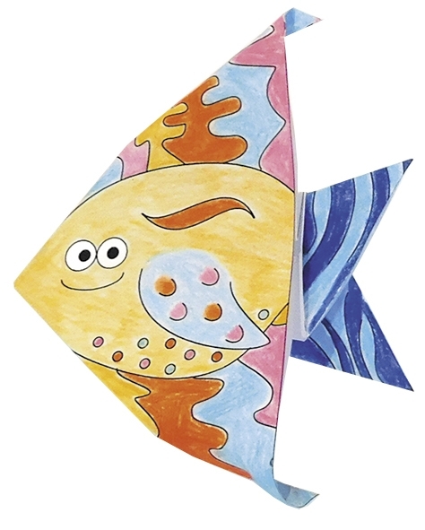 Colouring-Origami, fish, 20 sheets, 15x15 cm