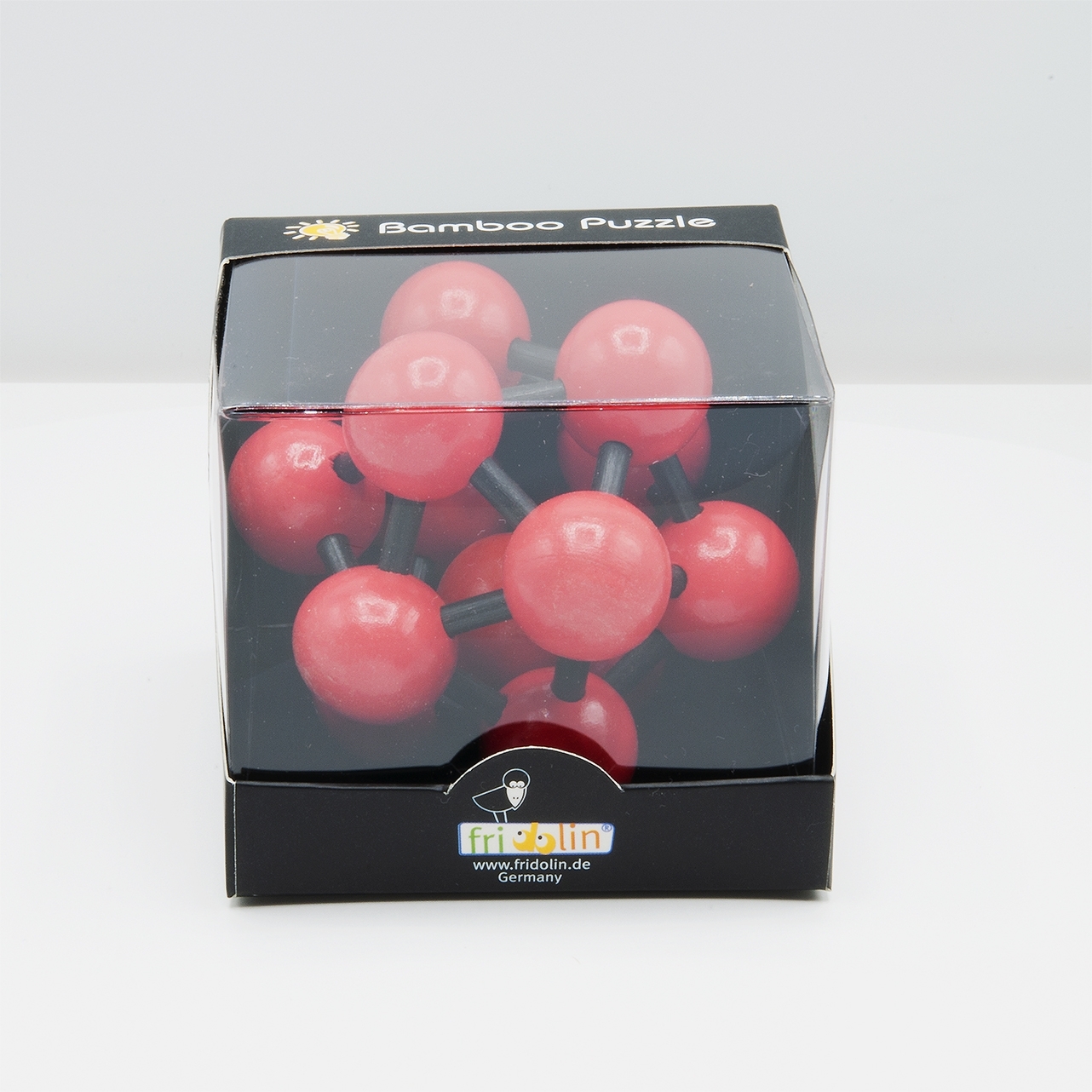IQ-Test, bamboo puzzle, Atom, red, black