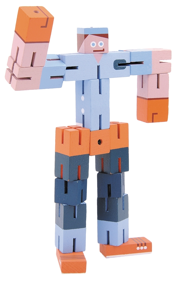 IQ-Test, Puzzle Boy 2, blue orange lightblue, wood