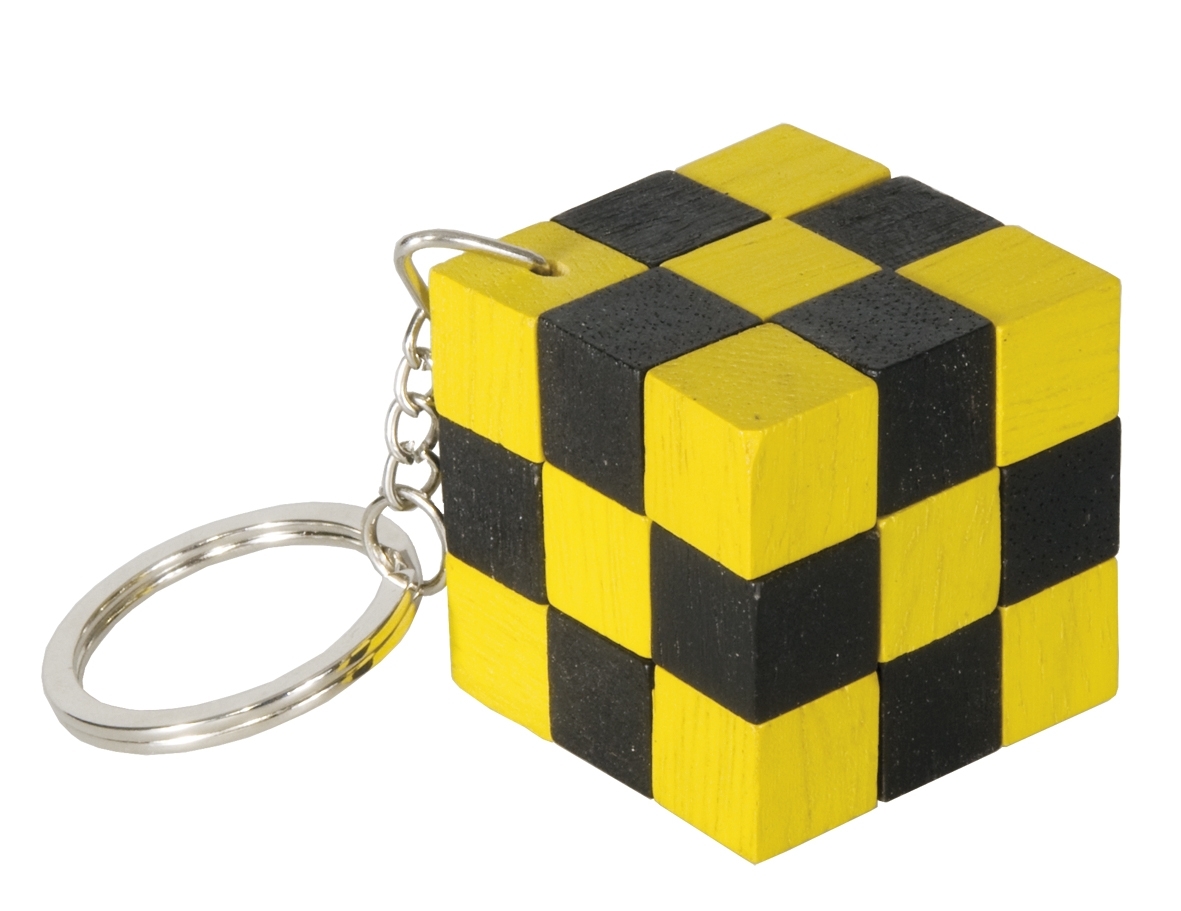IQ-Test, Keyring, Cube, black/yellow
