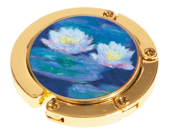 Bag hanger, Monet, water lilies, gold