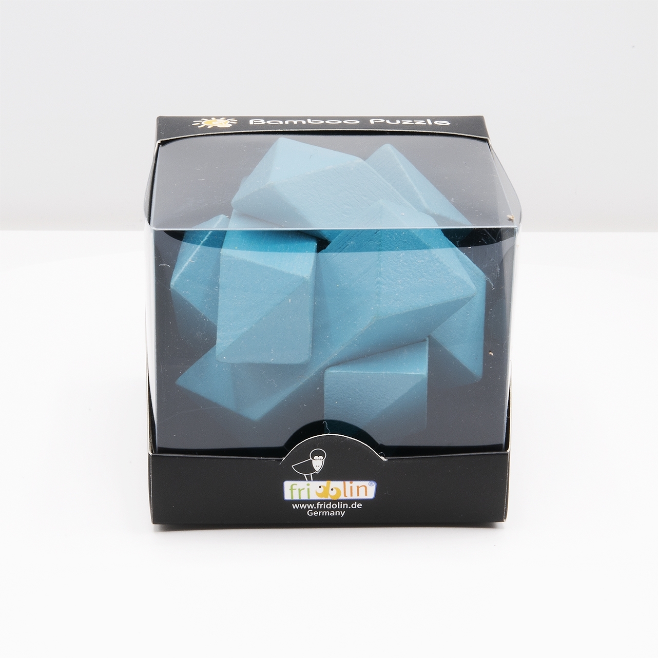 IQ-Test, bamboo puzzle, Angular Knot, blue