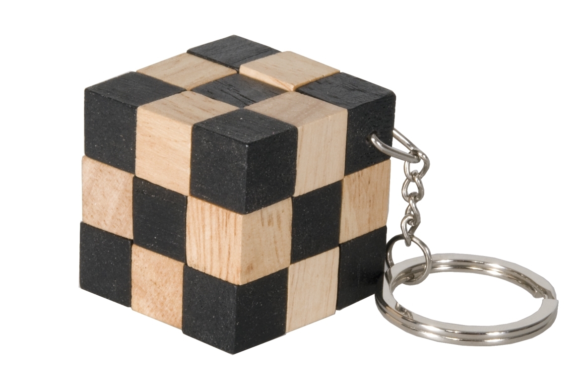 IQ-Test, Keyring, Cube, natural/black