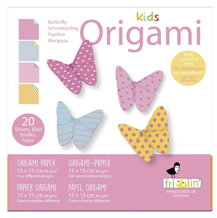 Kids-Origami, Butterfly 20 sheets 15x15 cm