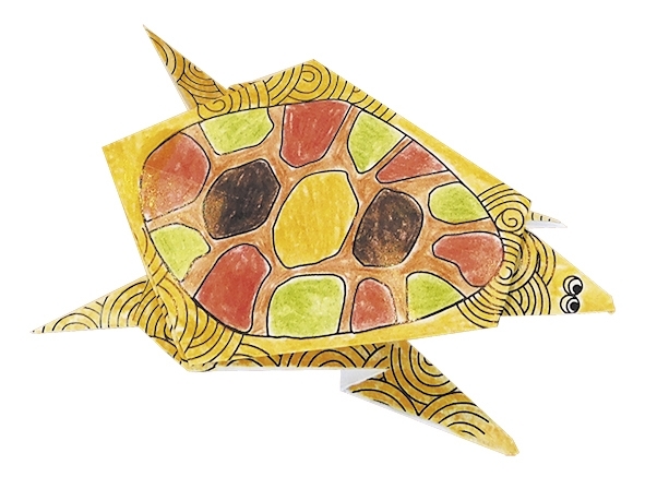 Colouring-Origami, Turtles, 20 sheets, 15x15 cm