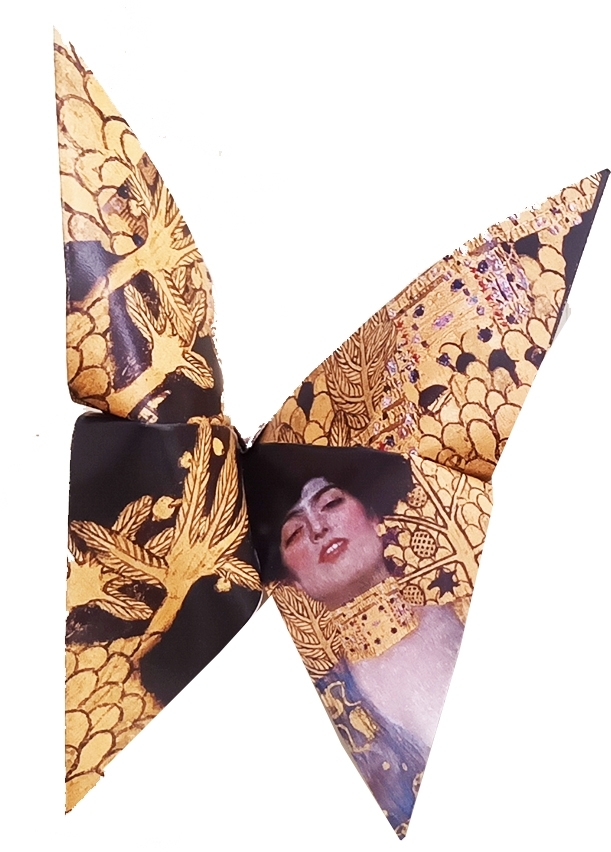 Art-Origami, Schmetterl, Klimt, 20 Blatt 15x15 cm