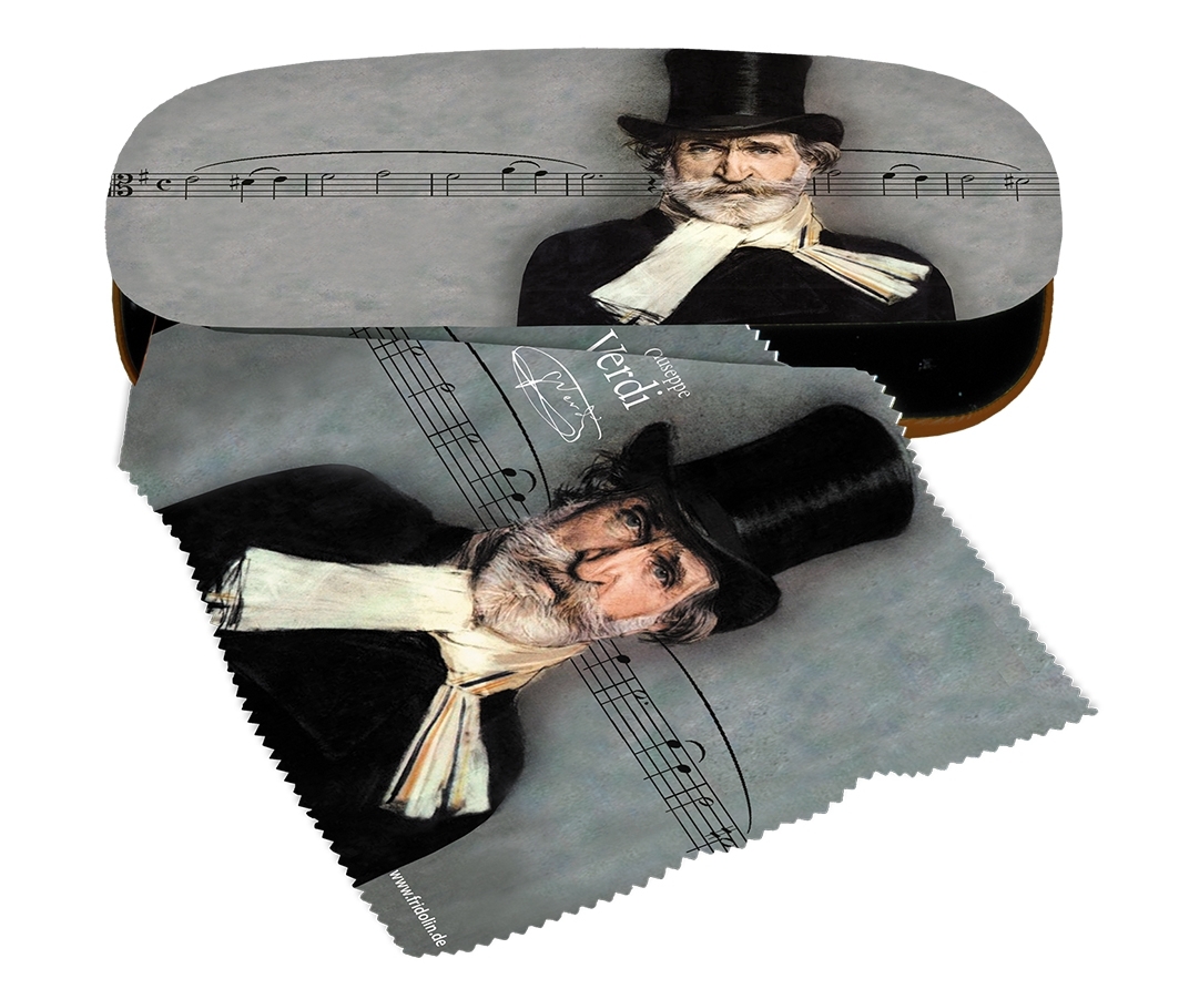 Spectacle case set, Giuseppe Verdi, Portrait