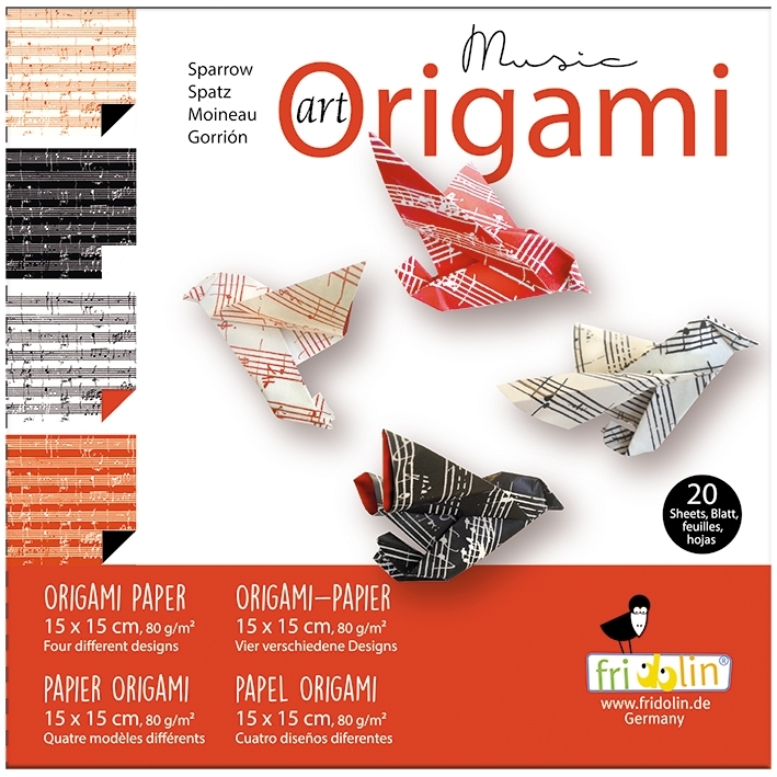 Art-Origami, Sparrow, Notes , 20 sheets 15x15 cm