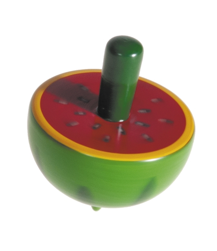 Wooden spinning top, Fruits, Melon