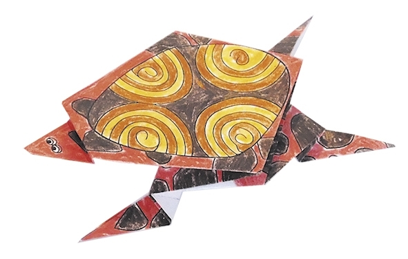 Colouring-Origami, Turtles, 20 sheets, 15x15 cm