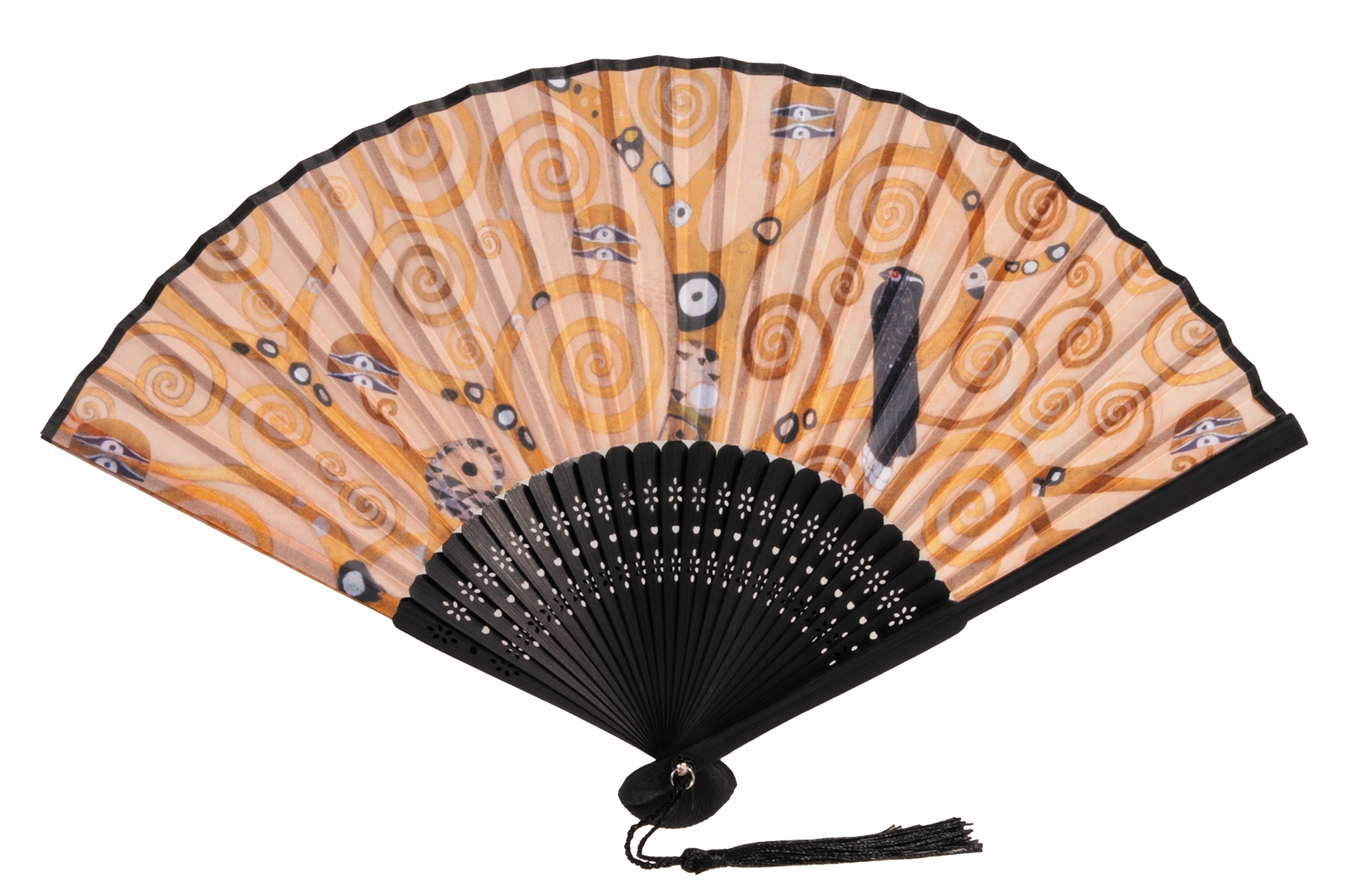 Fan, Klimt, Tree of Life, with bag, bamboo