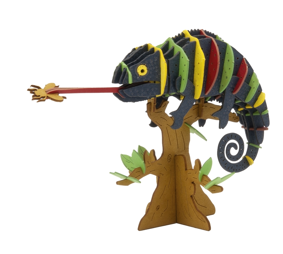 3D model, chameleon, colourful
