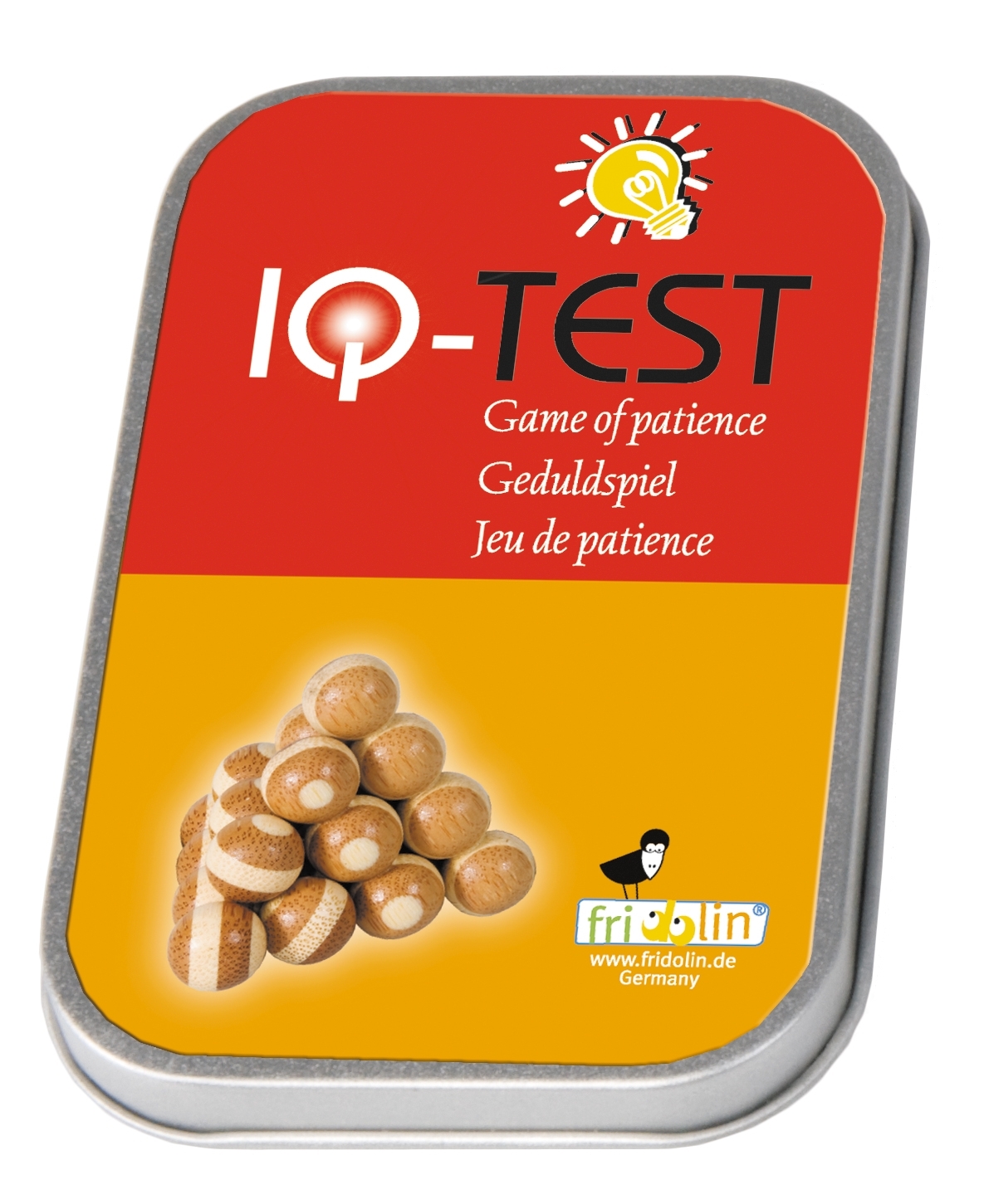 IQ-Test in a metal box, Pyramid, bamboo
