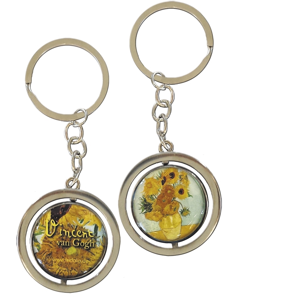 art keyring, two-sided, Van Gogh, Sunflower