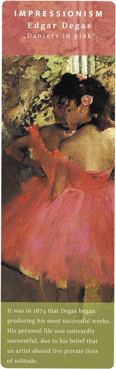 bookmark, Impressionism, Degas, Dancers in pink