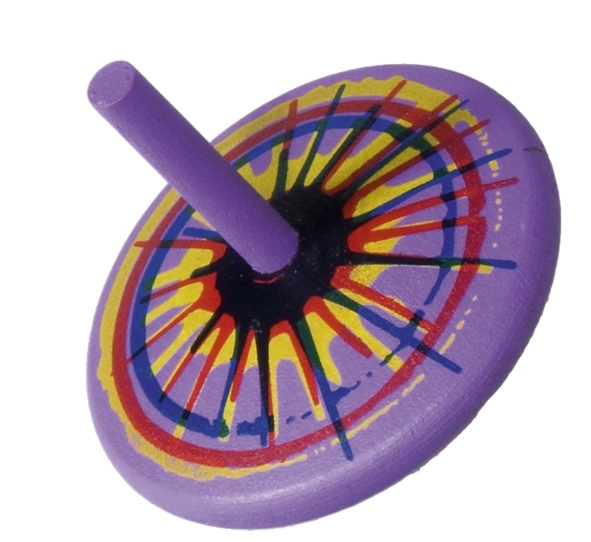 Midi wooden spinning tops, art-spinner, 2 pcs box