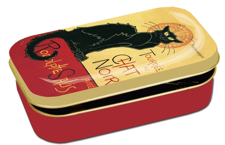 art box, metal, Chat Noir, Art Nouveau