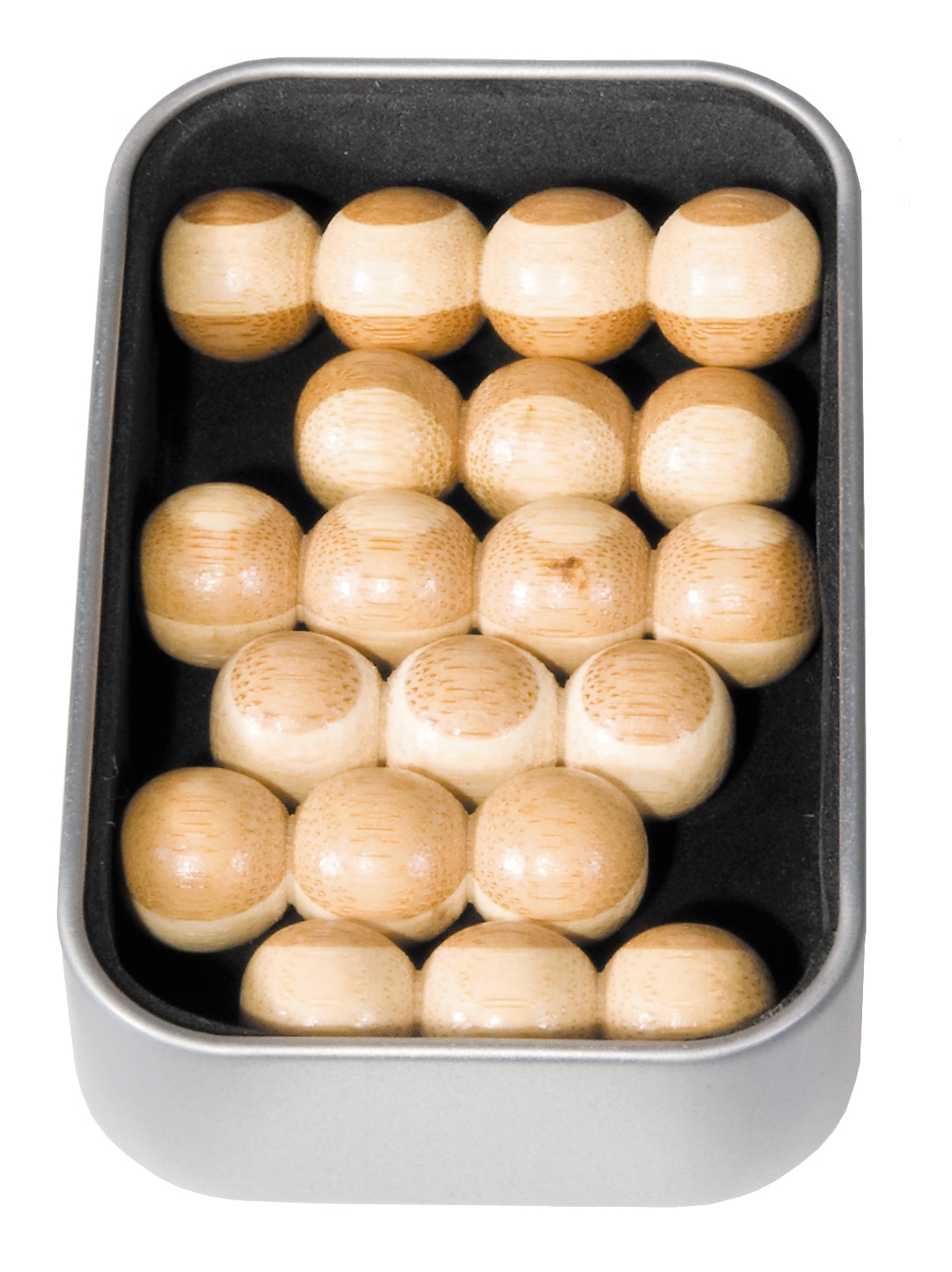 IQ-Test in a metal box, Pyramid, bamboo