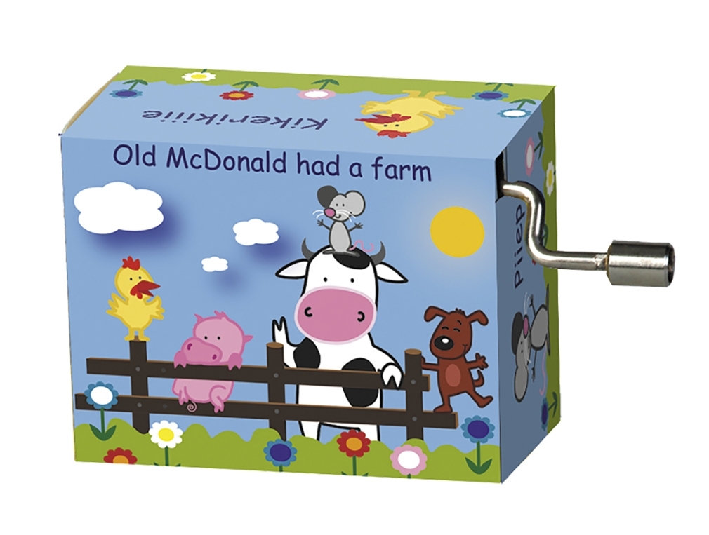 Music box, Old McDonald, Kids/Cow near a fence