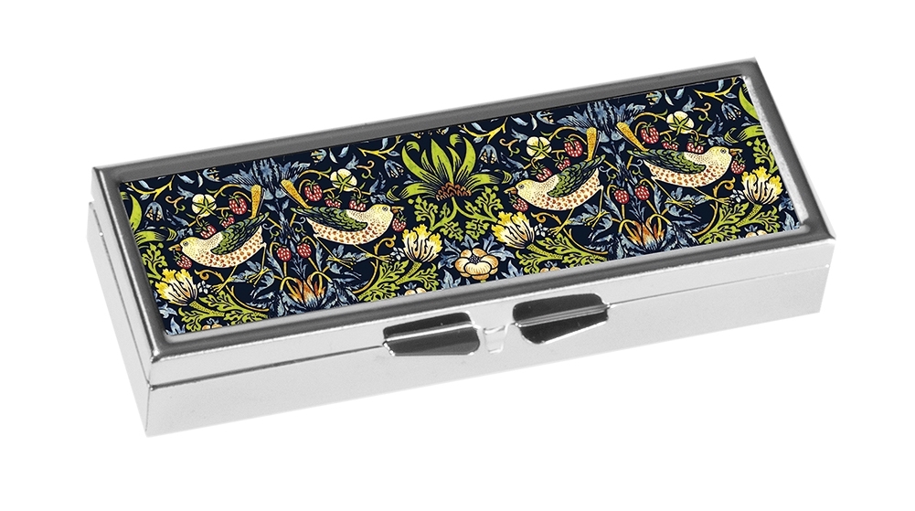Pill box, 7-days, William Morris, Strawberry Thief
