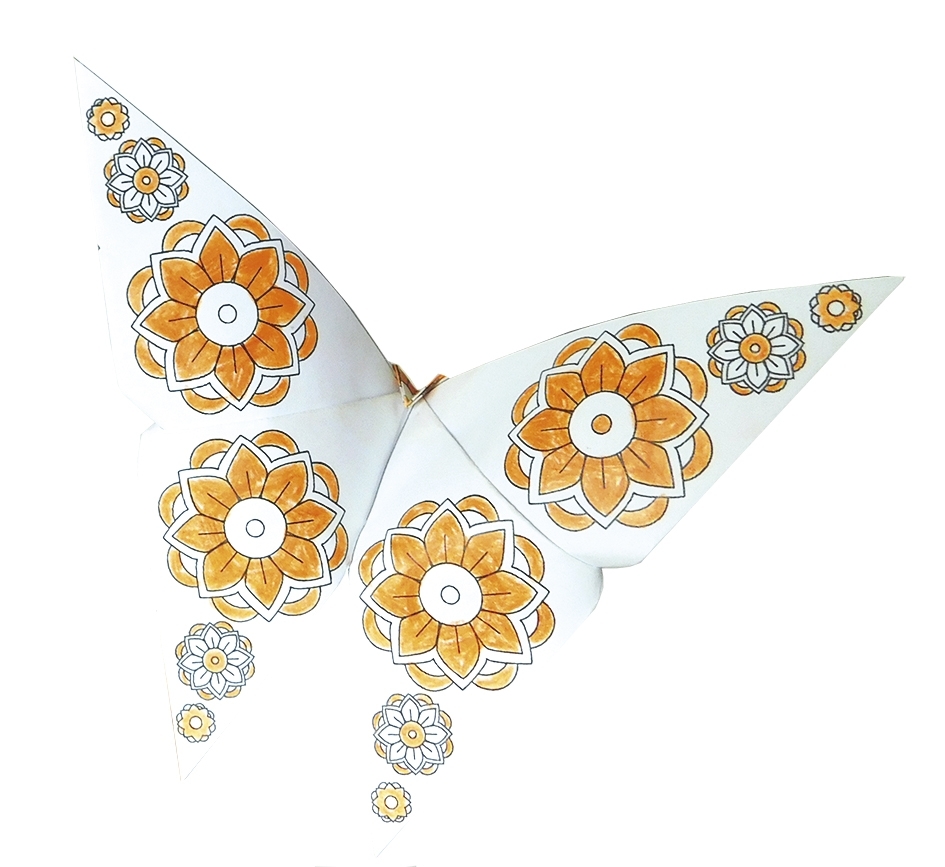 Mandala Colour. Origami, butterfly 20 sheets 15x15