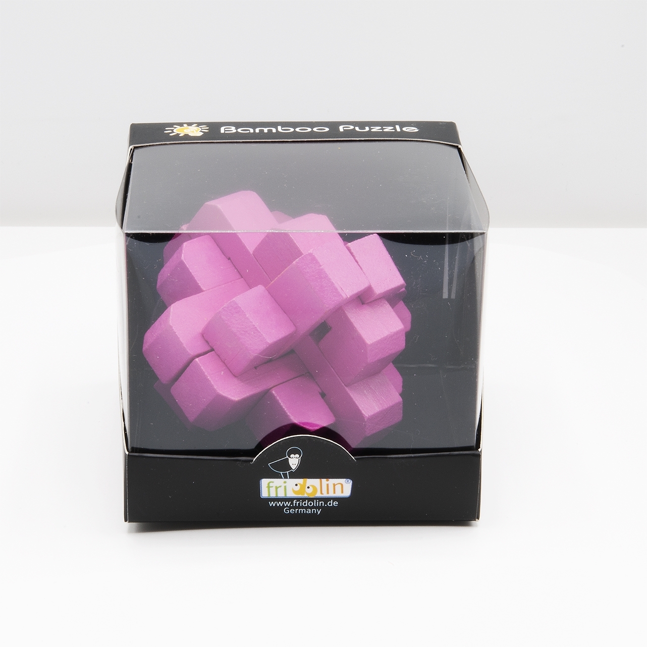 IQ-Test, bamboo puzzle, Round Knot, magenta