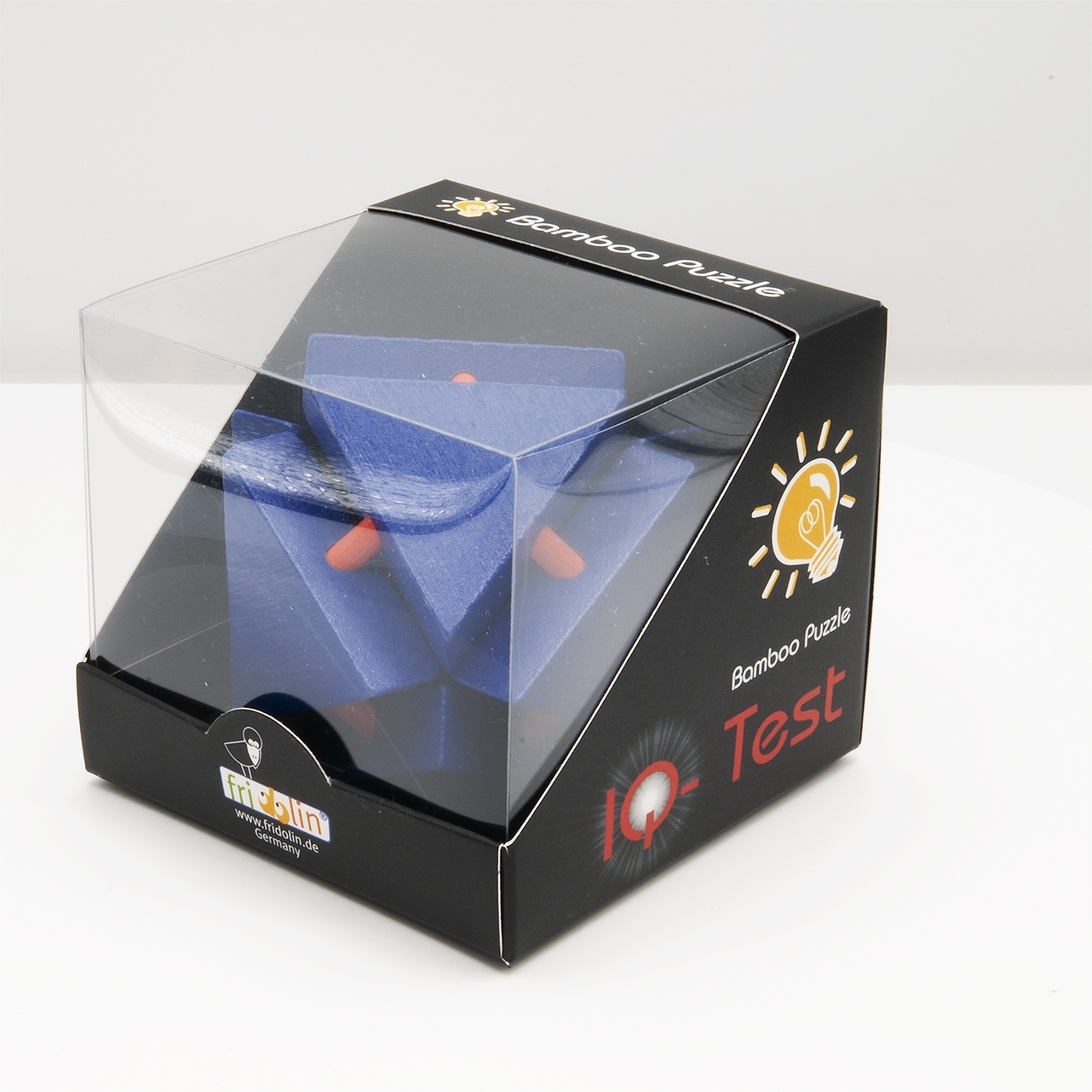 IQ-Test, Magic bamboo triangle box, orange, blue