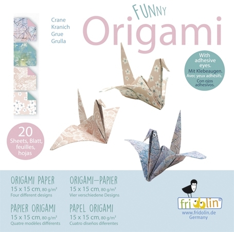 Funny Origami, Cranes, 20 sheets 15x15 cm