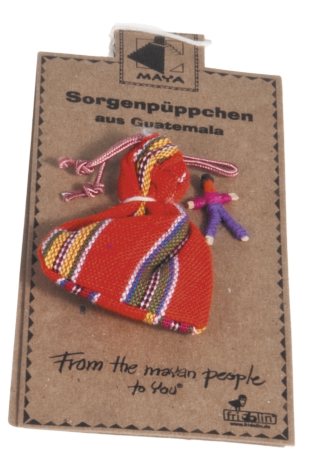 Worry dolls, sachet on card, approx. 2,5 cm