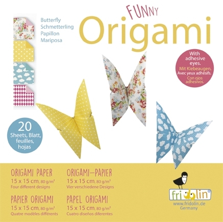 Funny Origami, Butterflies, 20 sheets 15x15 cm